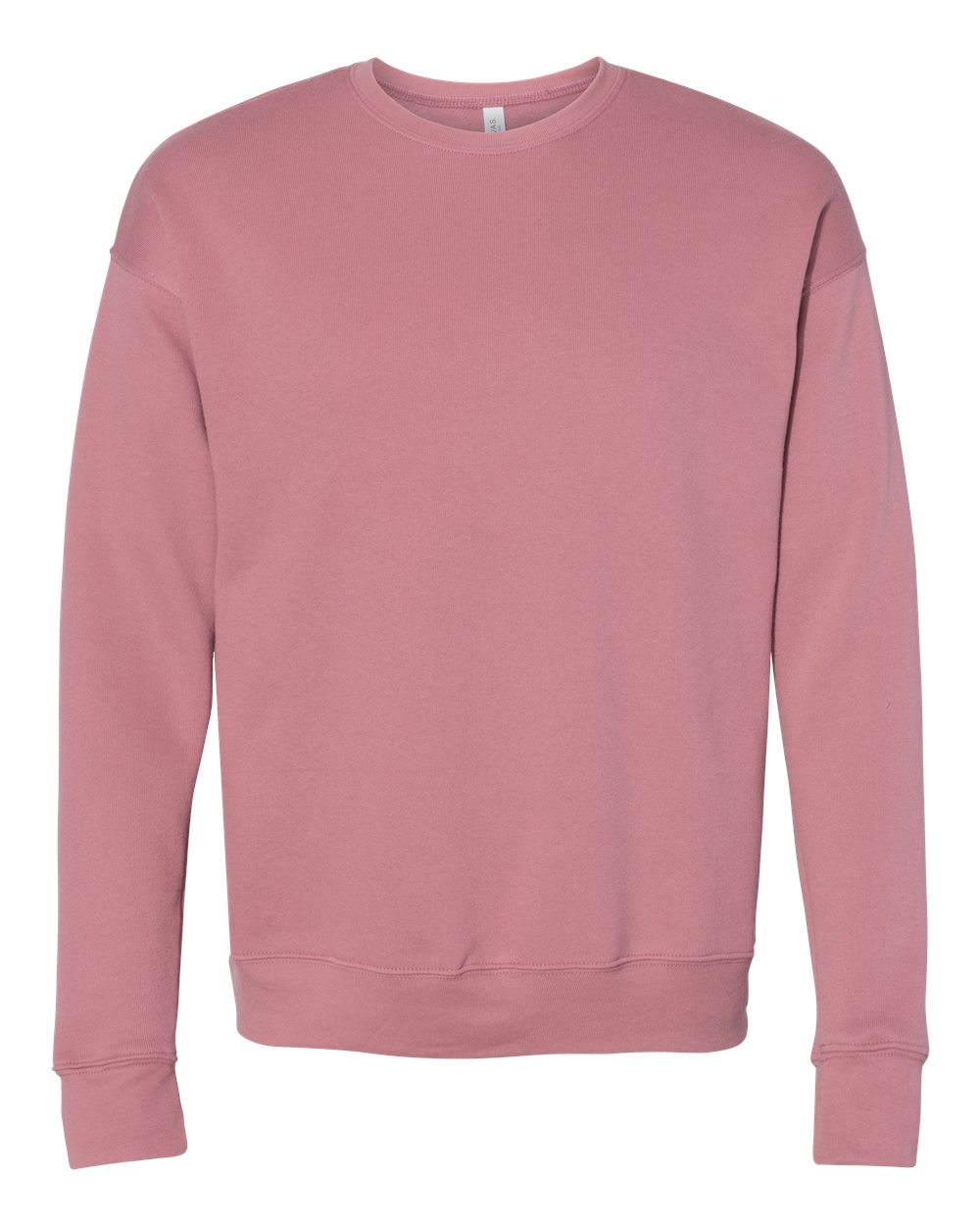 Front View of Mauve Sponge Fleece Drop Shoulder Crewneck Sweatshirt - 3945