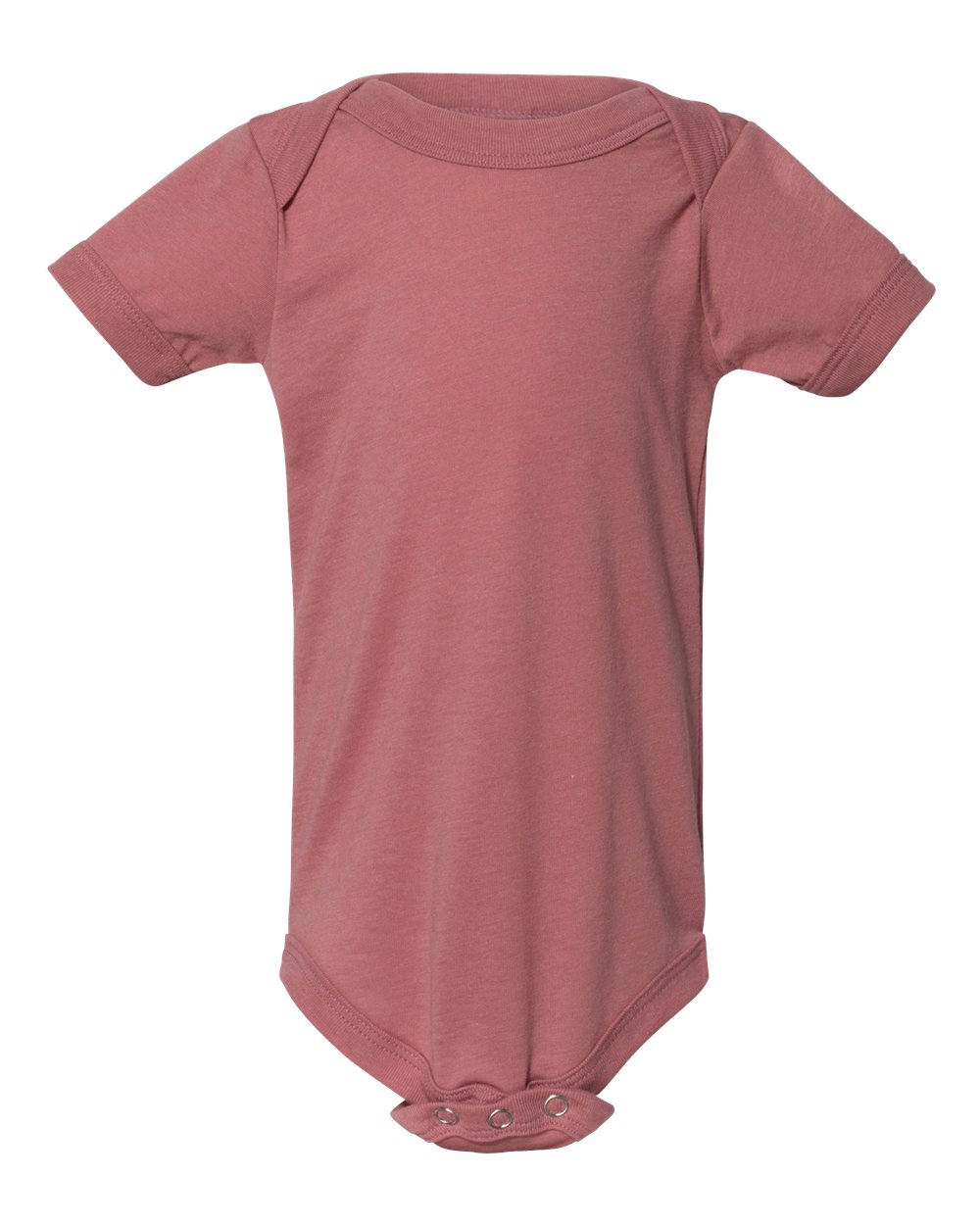 Front View of Mauve Triblend Infant Triblend Short Sleeve One Piece - 134B