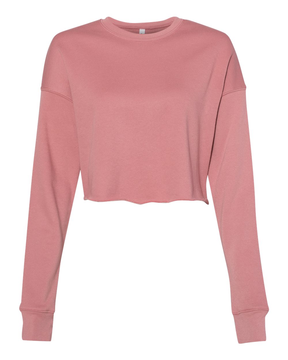 Front View of Mauve Women's Crop Crew Fleece - 7503