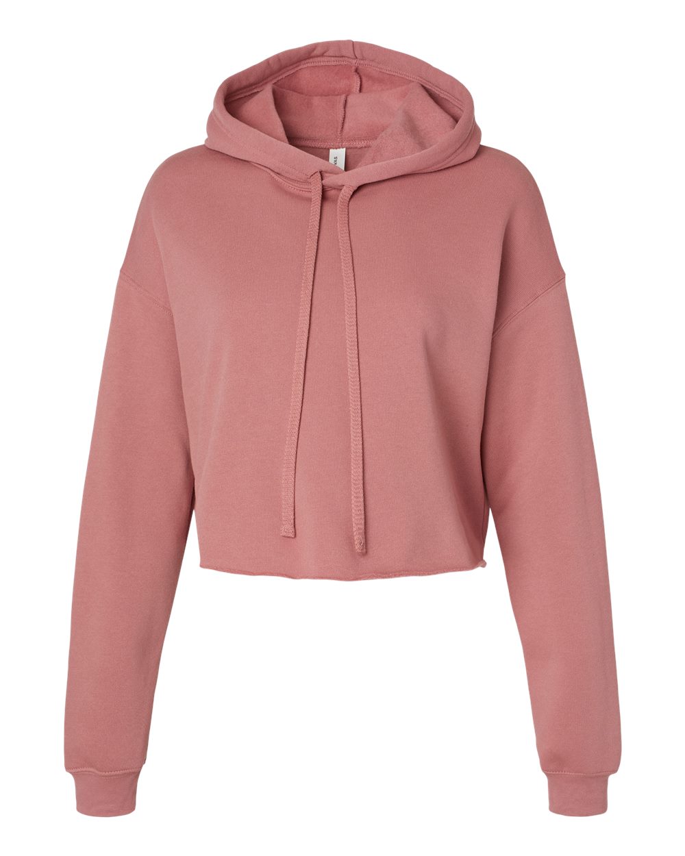 Front View of Mauve Women's Crop Fleece Hoodie - 7502