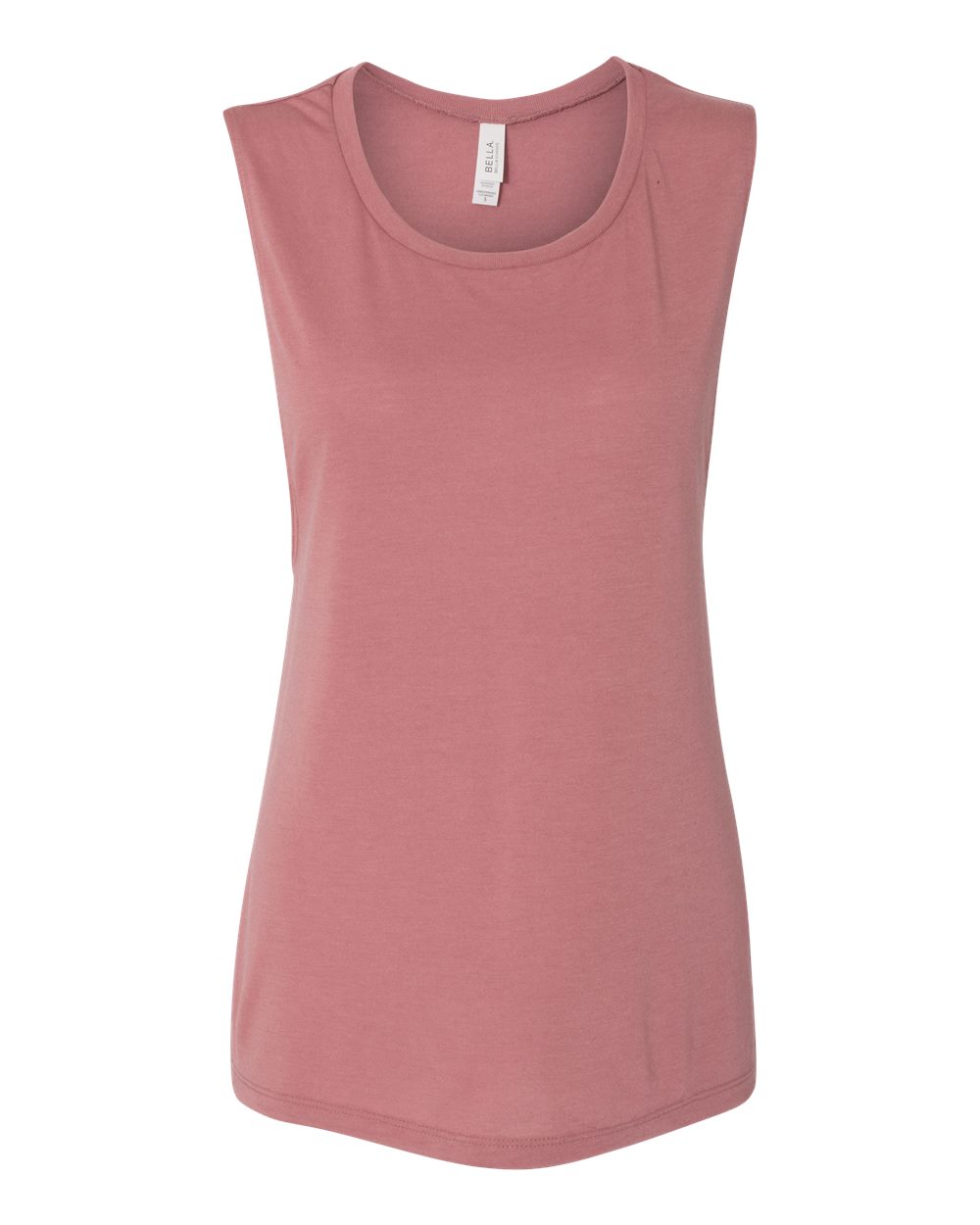 Front View of Mauve Women's Flowy Scoop Muscle Tank - 8803