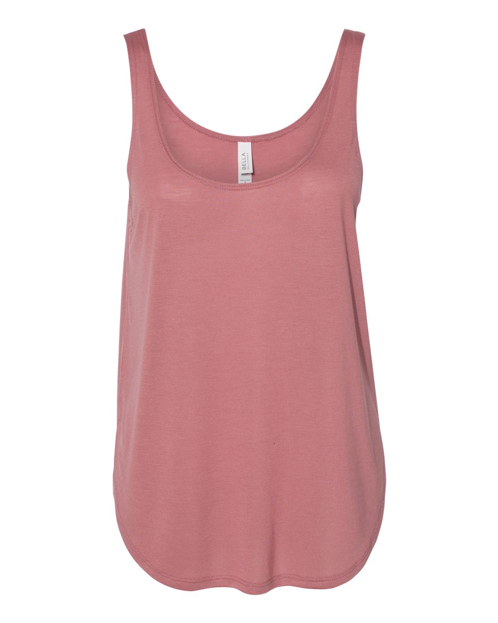 Front View of Mauve Women's Flowy Tank with Side Slit - 8802