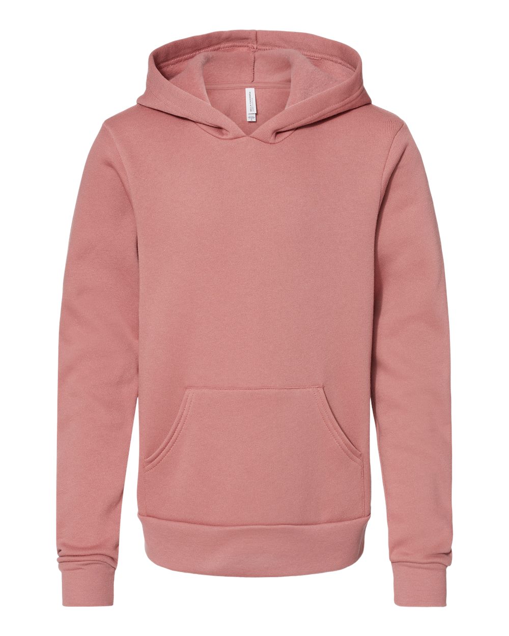 Front View of Mauve Youth Sponge Fleece Hoodie - 3719Y