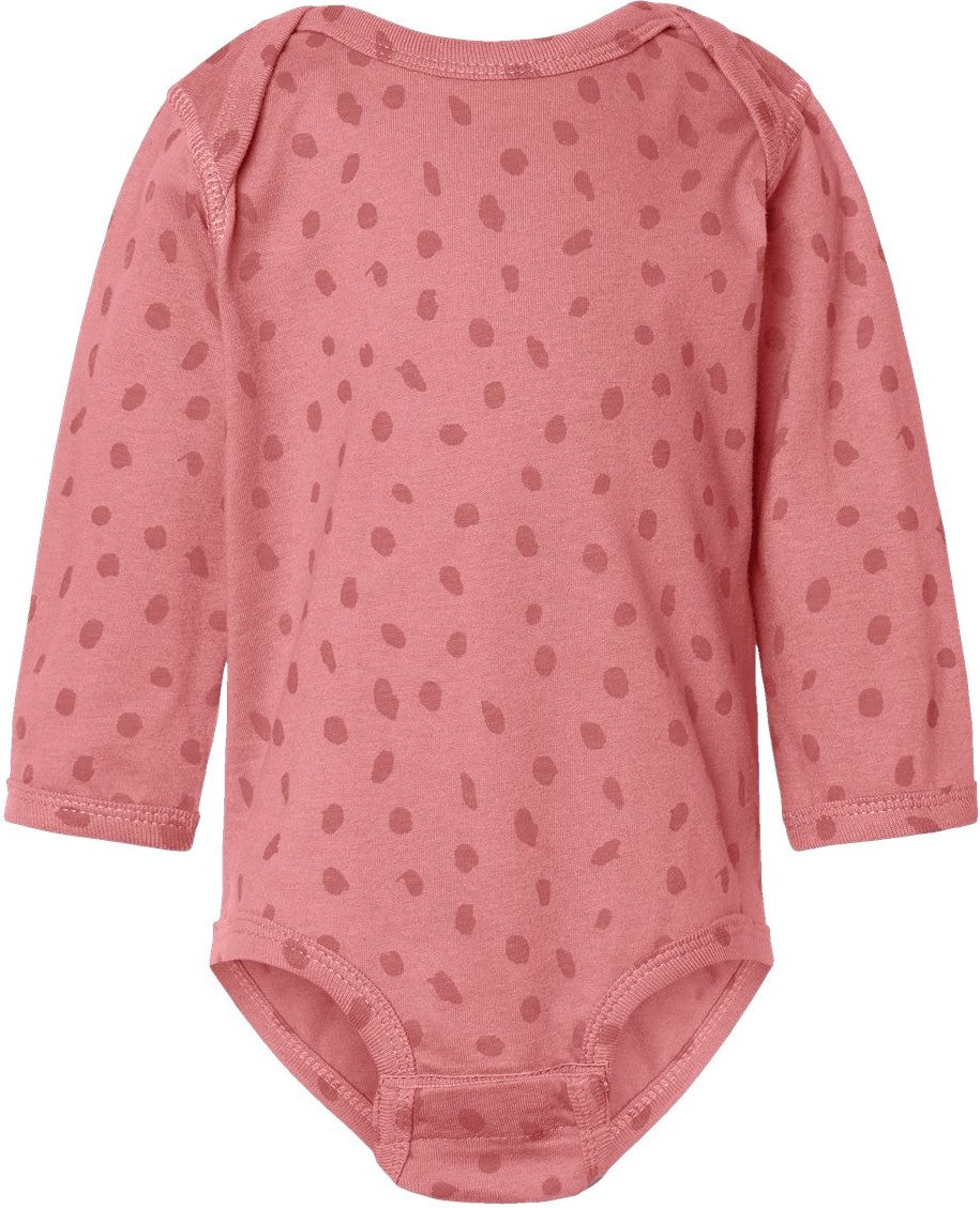 Front View of Mauvelous Spot Infant Fine Jersey Long Sleeve Bodysuit - 4421