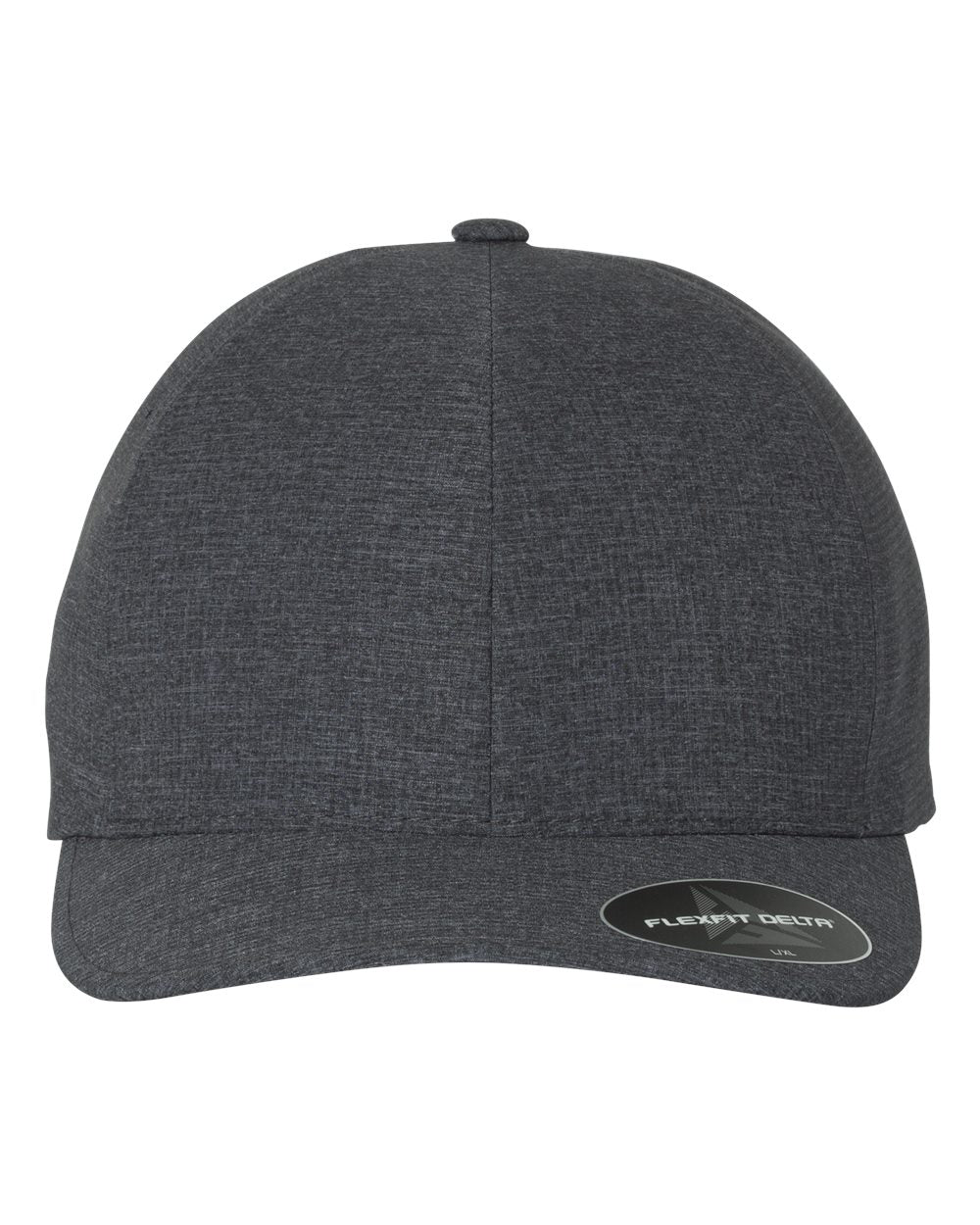 Front View of Melange Charcoal Delta® Seamless Cap - 180