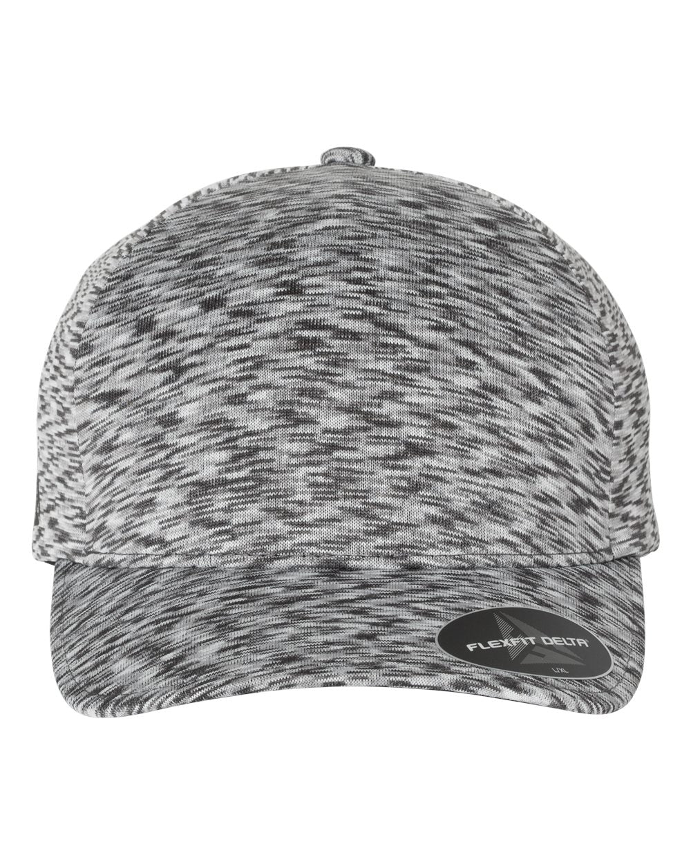 Front View of Mélange Silver Delta® Seamless Unipanel Cap - 280
