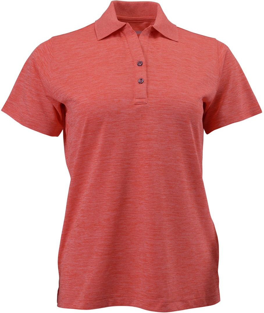 Front View of Melon Heather Women's Dakota Striated Heather Polo - 131