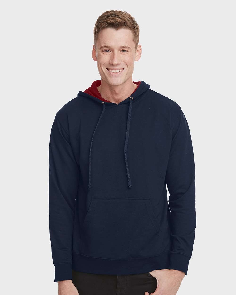 Front View of Midnight Navy/ Cardinal Laguna Hoodie - 9301