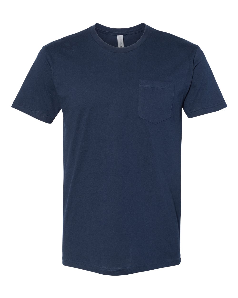 Front View of Midnight Navy Cotton Pocket T-Shirt - 3605