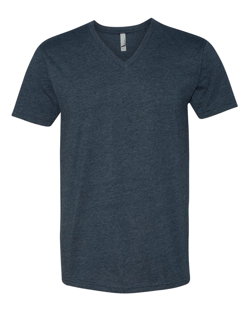 Front View of Midnight Navy CVC V-Neck T-Shirt - 6240