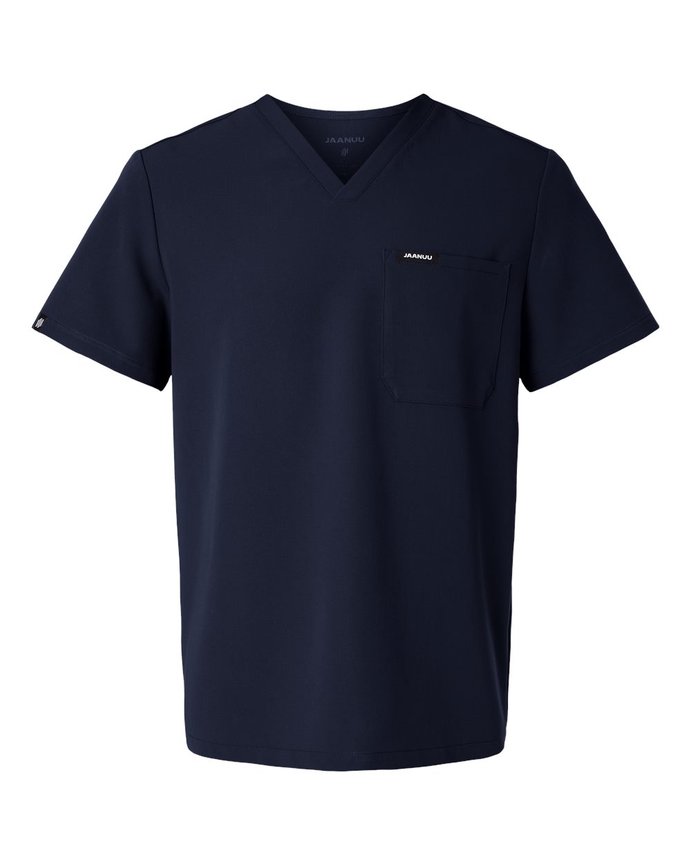 Front View of Midnight Navy Holmes Everyday 1-Pocket Scrub V-Neck Top - M10001