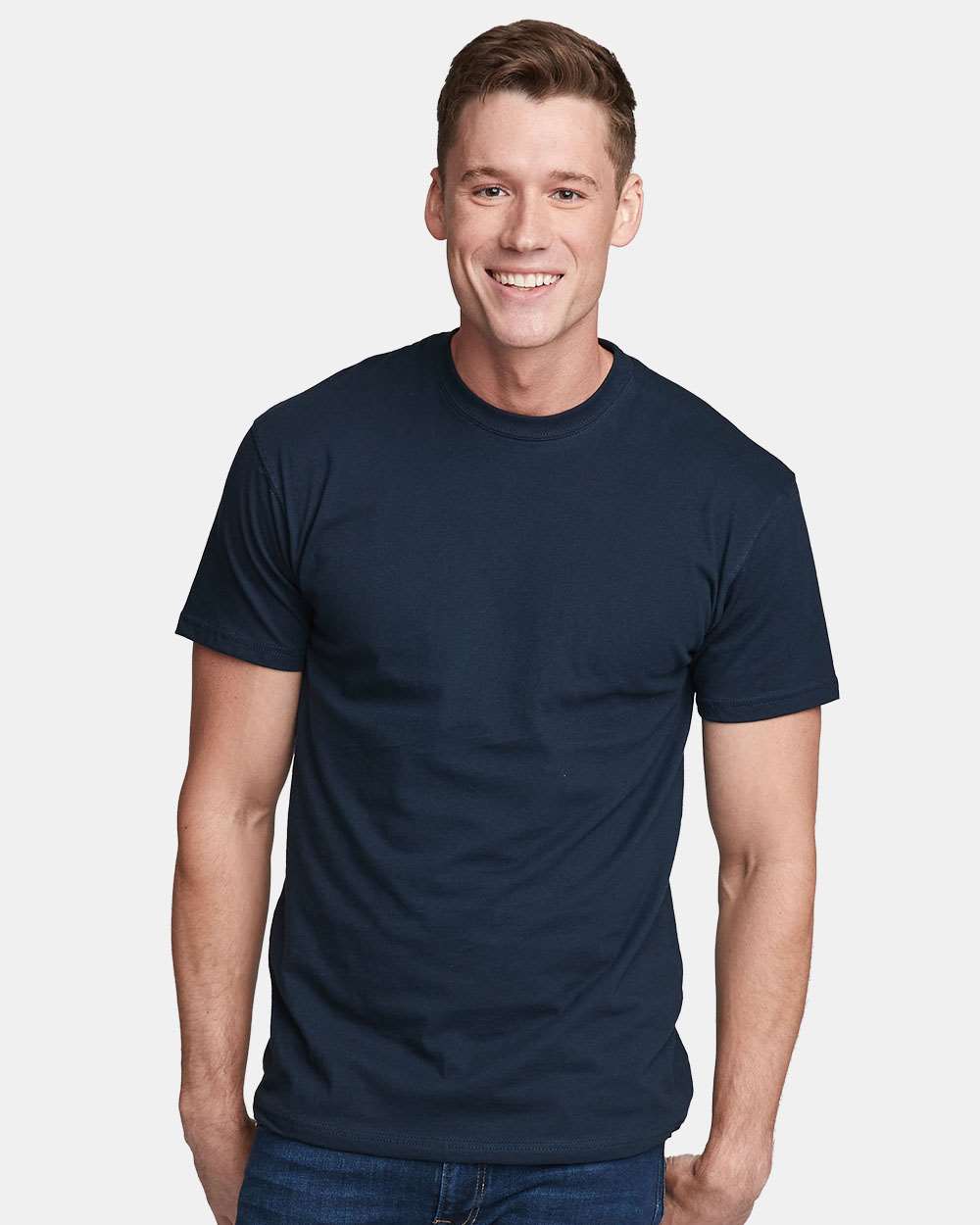 Front View of Midnight Navy Power Crew Short Sleeve Tee - 7410S