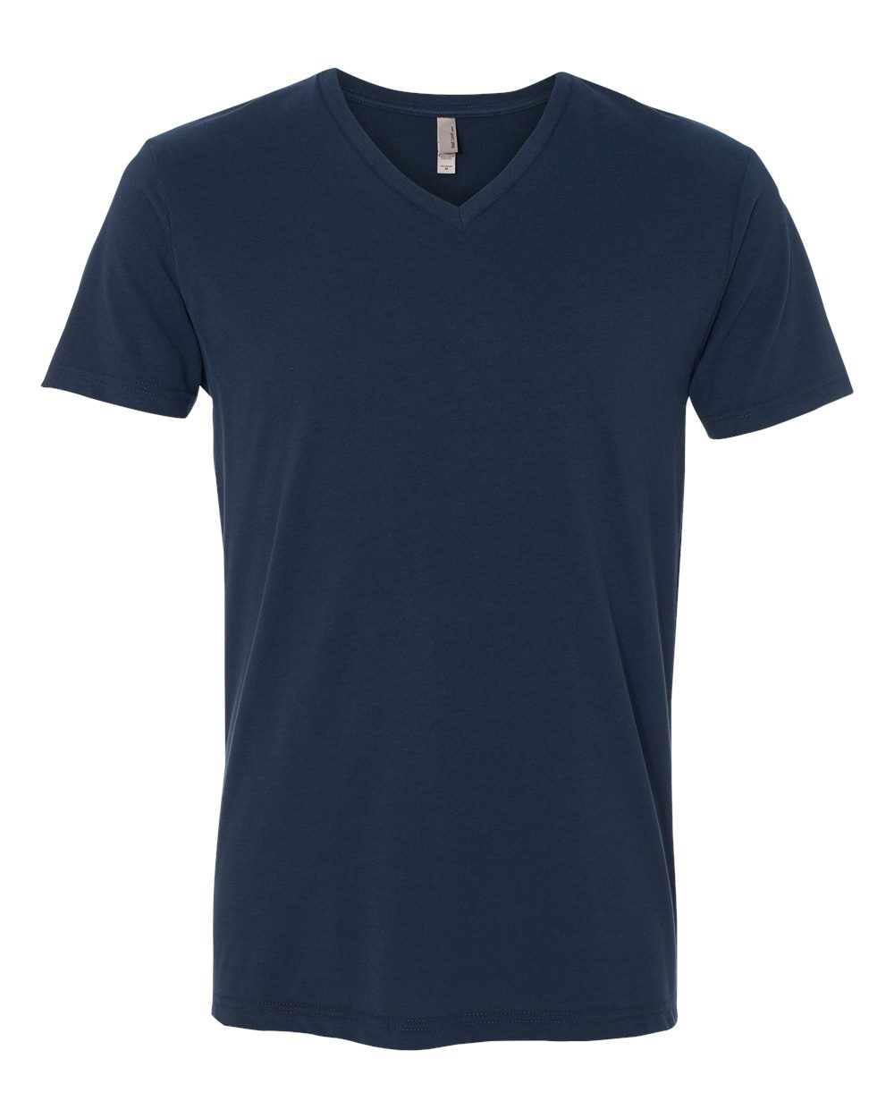 Front View of Midnight Navy Sueded V-Neck T-Shirt - 6440
