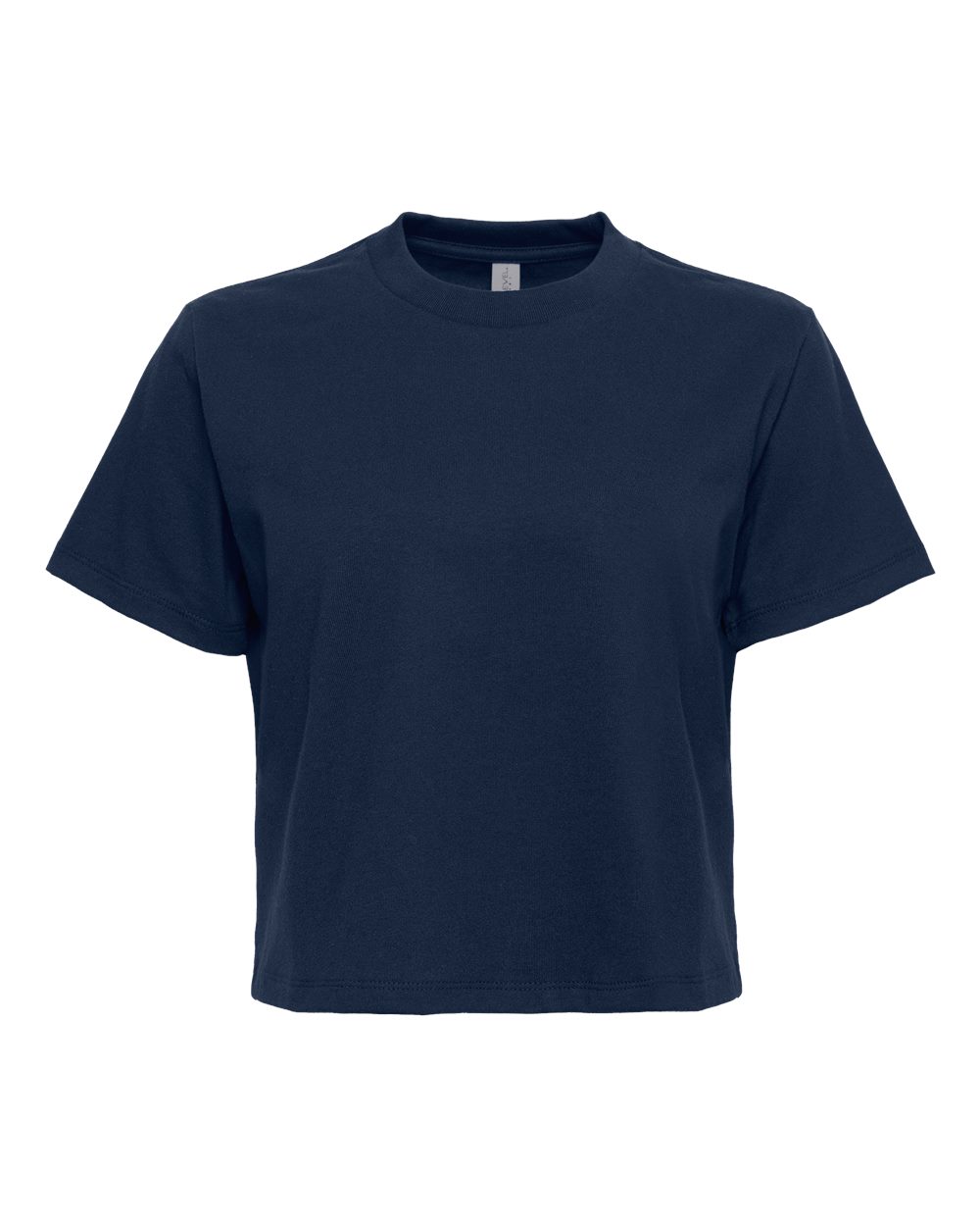 Front View of Midnight Navy Women's Heavyweight Boxy T-Shirt - 7610