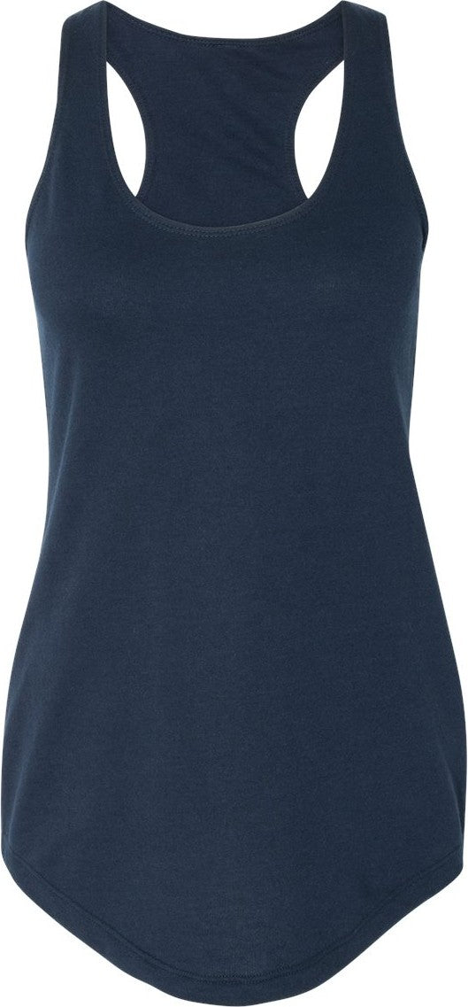 Front View of Midnight Navy Women’s Lightweight French Terry Racerback Tank - 6933