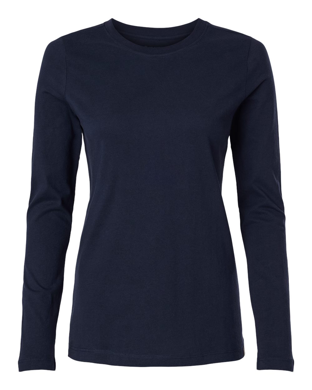 Front View of Midnight Navy Women's RegenX Cotton Underscrub Long Sleeve T-Shirt - W30002U