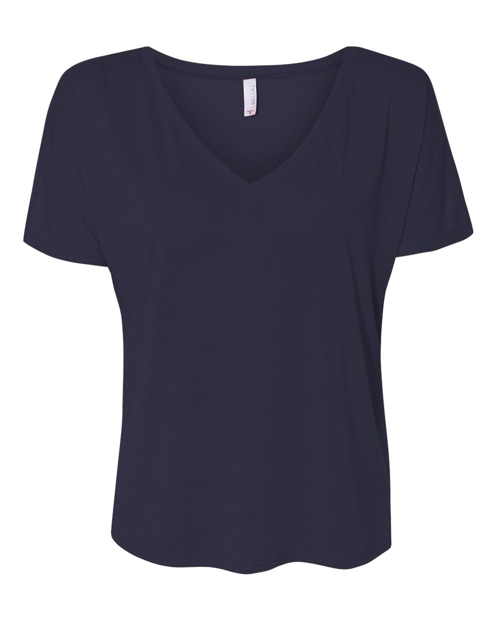 Front View of Midnight Women’s Slouchy V-Neck Tee - 8815