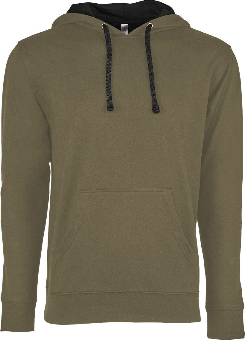 Front View of Military Green/ Black Laguna Hoodie - 9301