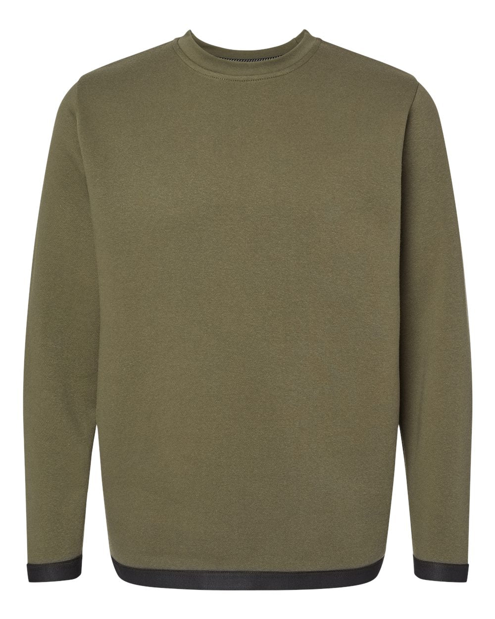 Front View of Military Green/ Black The Statement Fleece Crewneck Sweatshirt - 6789