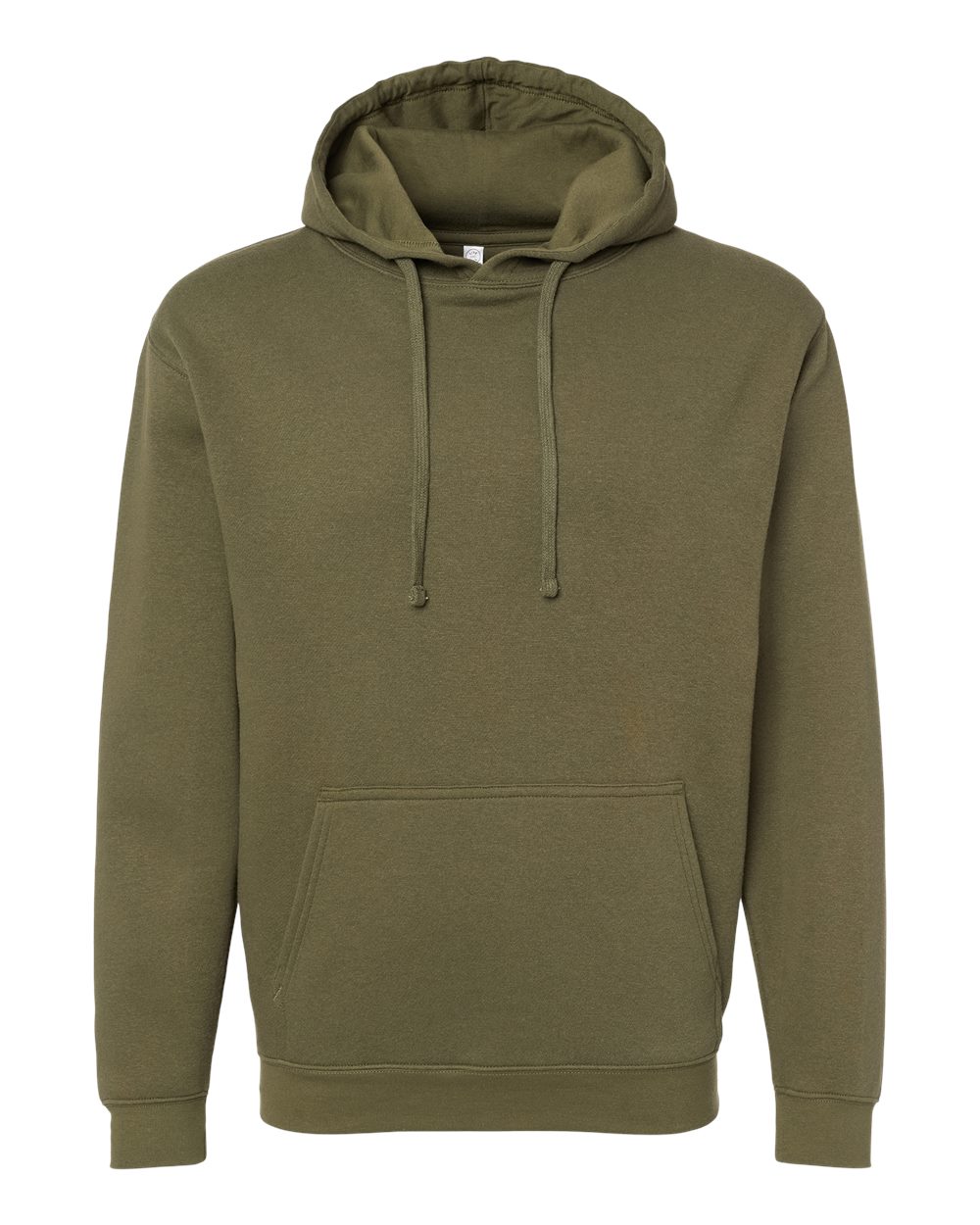 Front View of Military Green Elevated Fleece Basic Hoodie - 6926