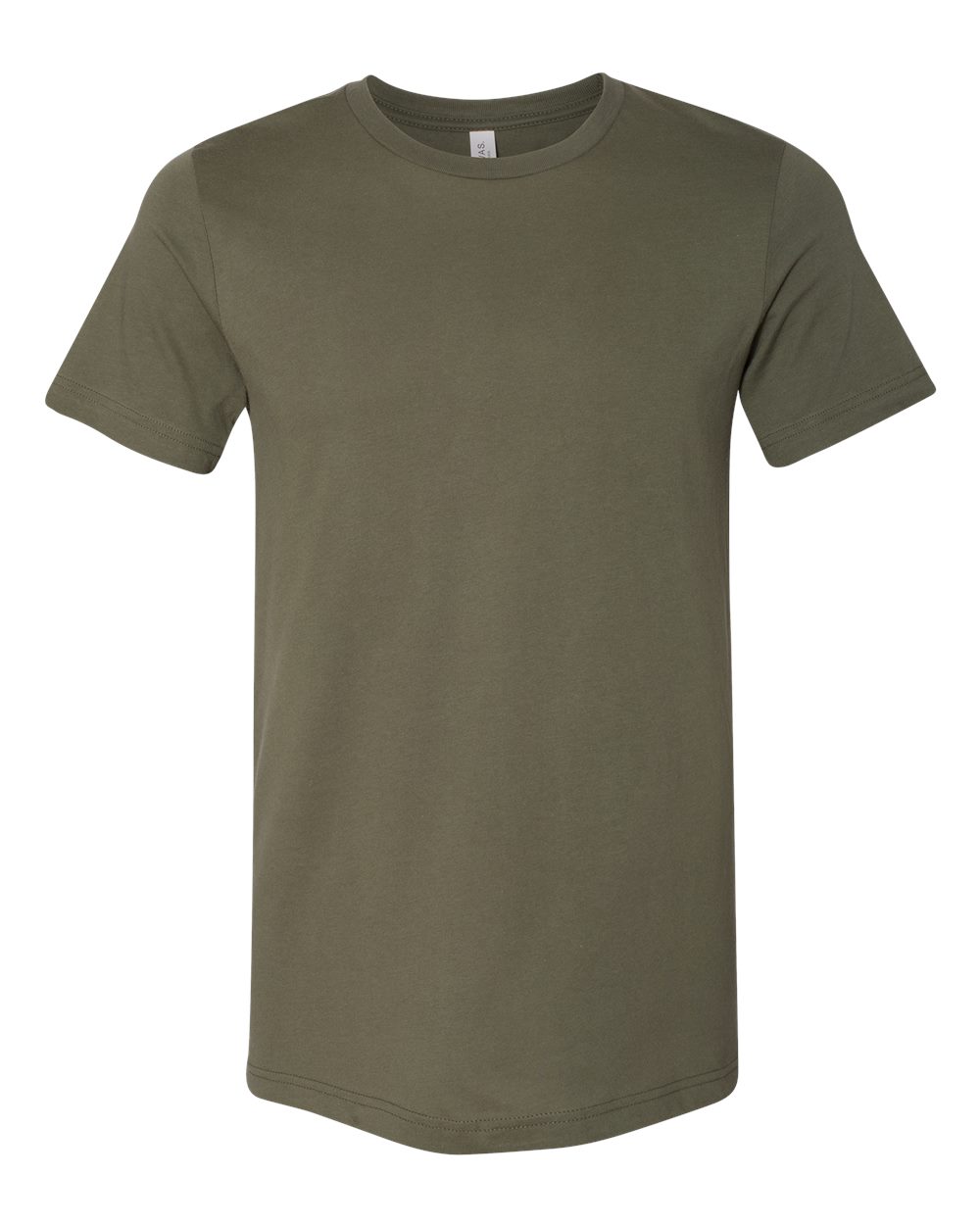 Front View of Military Green Jersey Tee - 3001