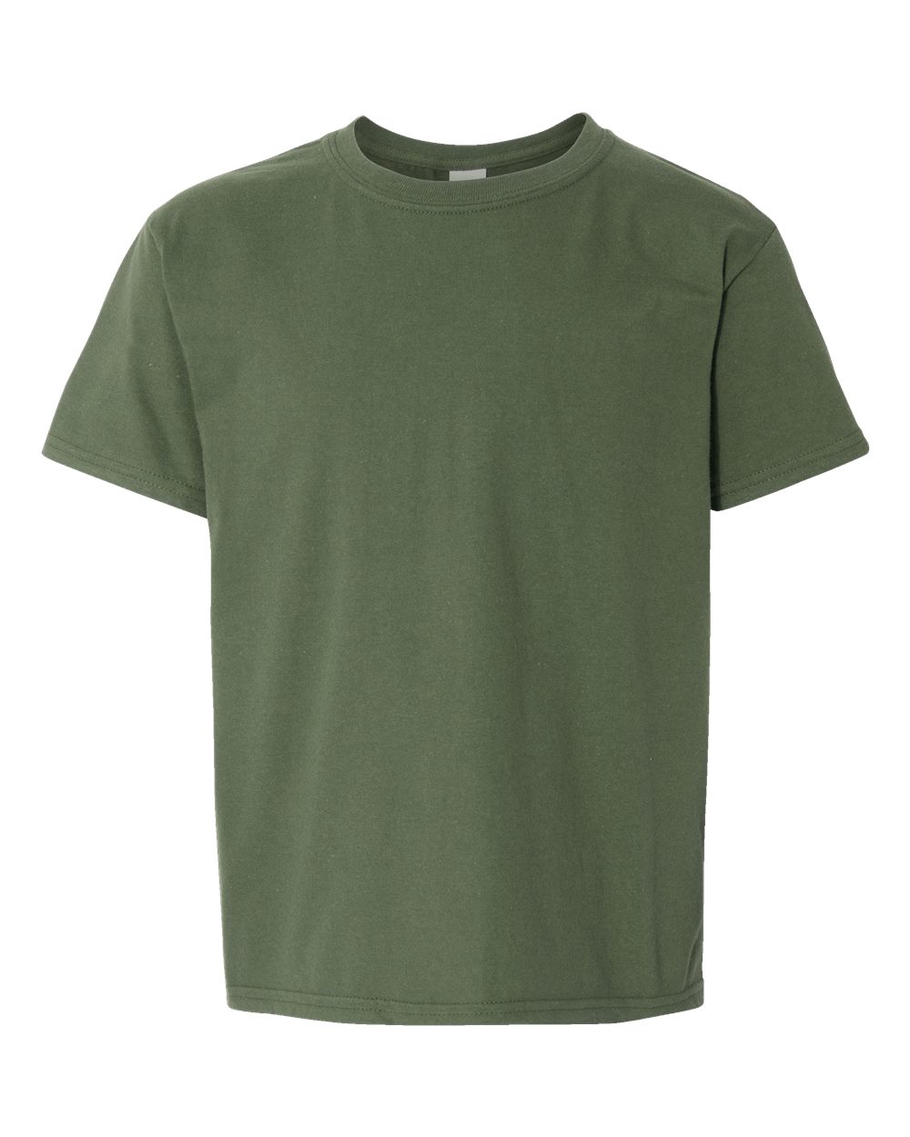 Front View of Military Green Softstyle® Youth T-Shirt - 64000B