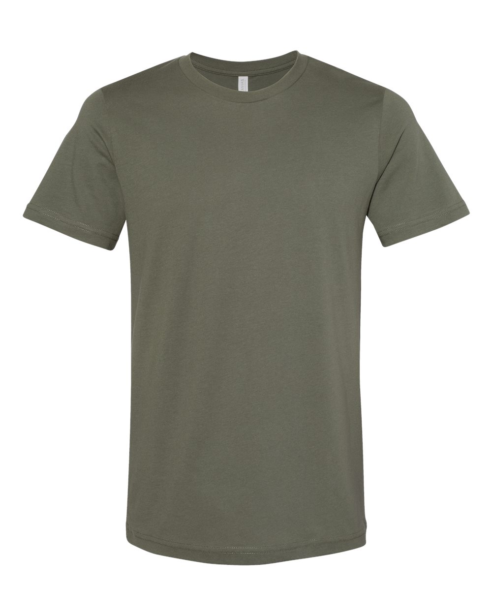 Front View of Military Green USA-Made Jersey Tee - 3001U