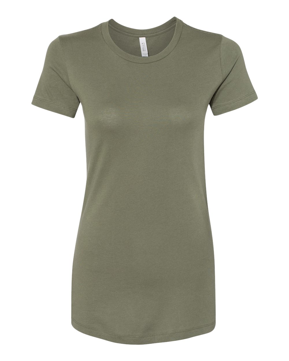 Front View of Military Green Women's Slim Fit Tee - 6004