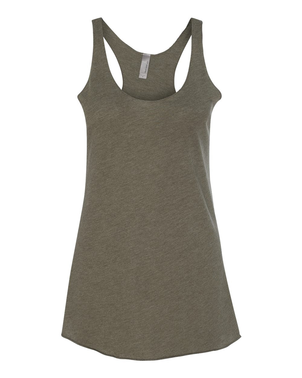 Front View of Military Green Women’s Triblend Racerback Tank - 6733