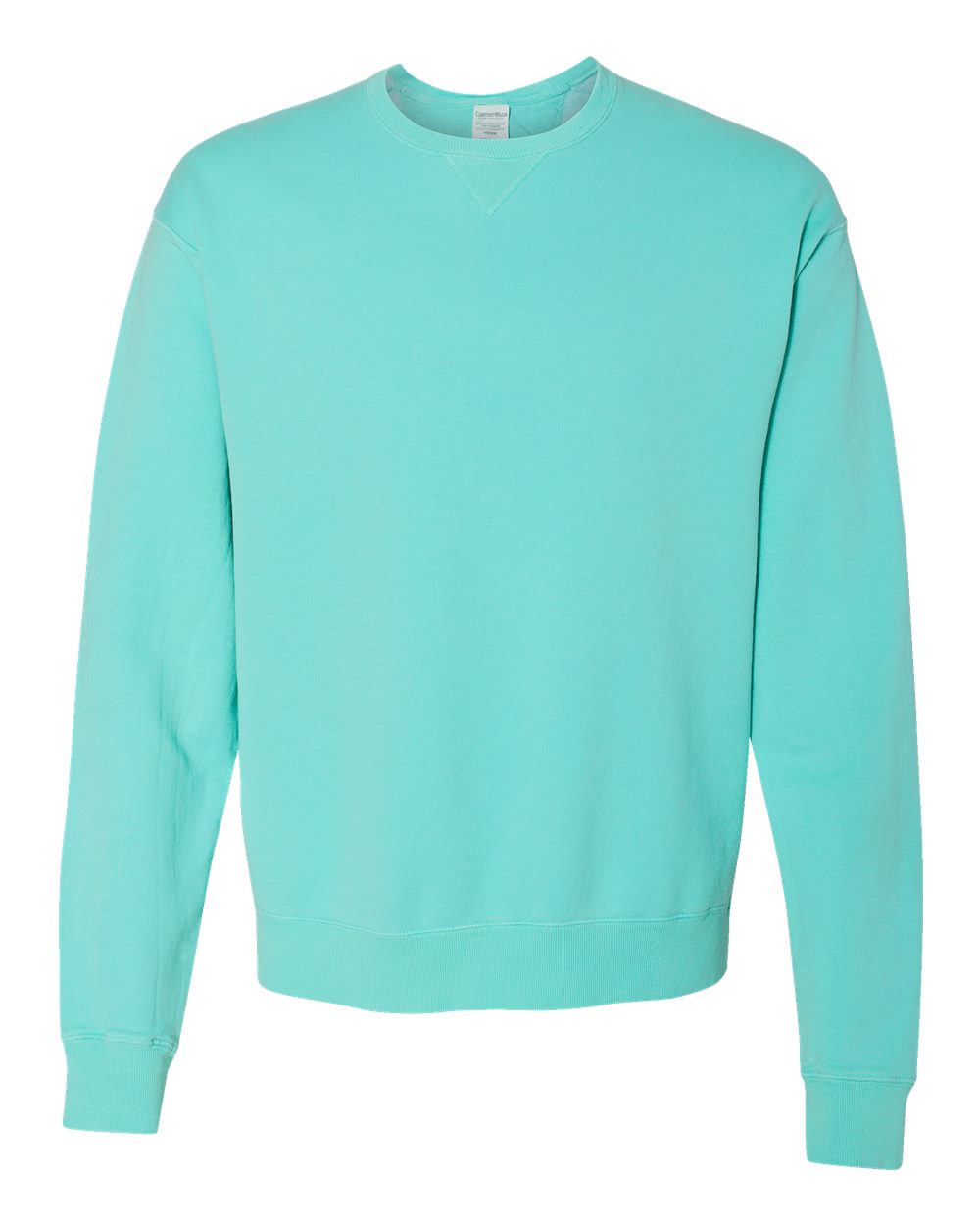Front View of Mint Garment-Dyed Crewneck Sweatshirt - GDH400