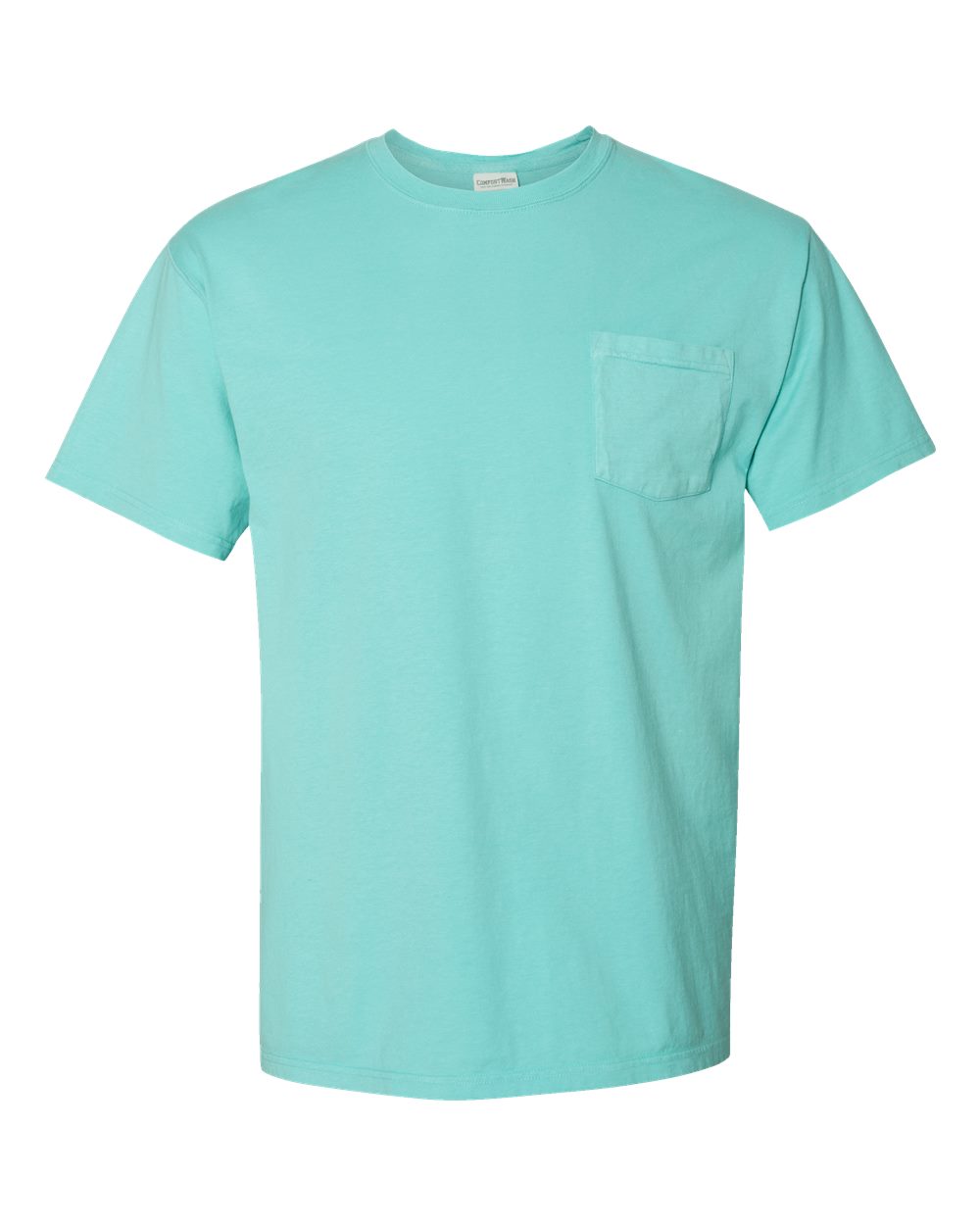 Front View of Mint Garment-Dyed Pocket T-Shirt - GDH150