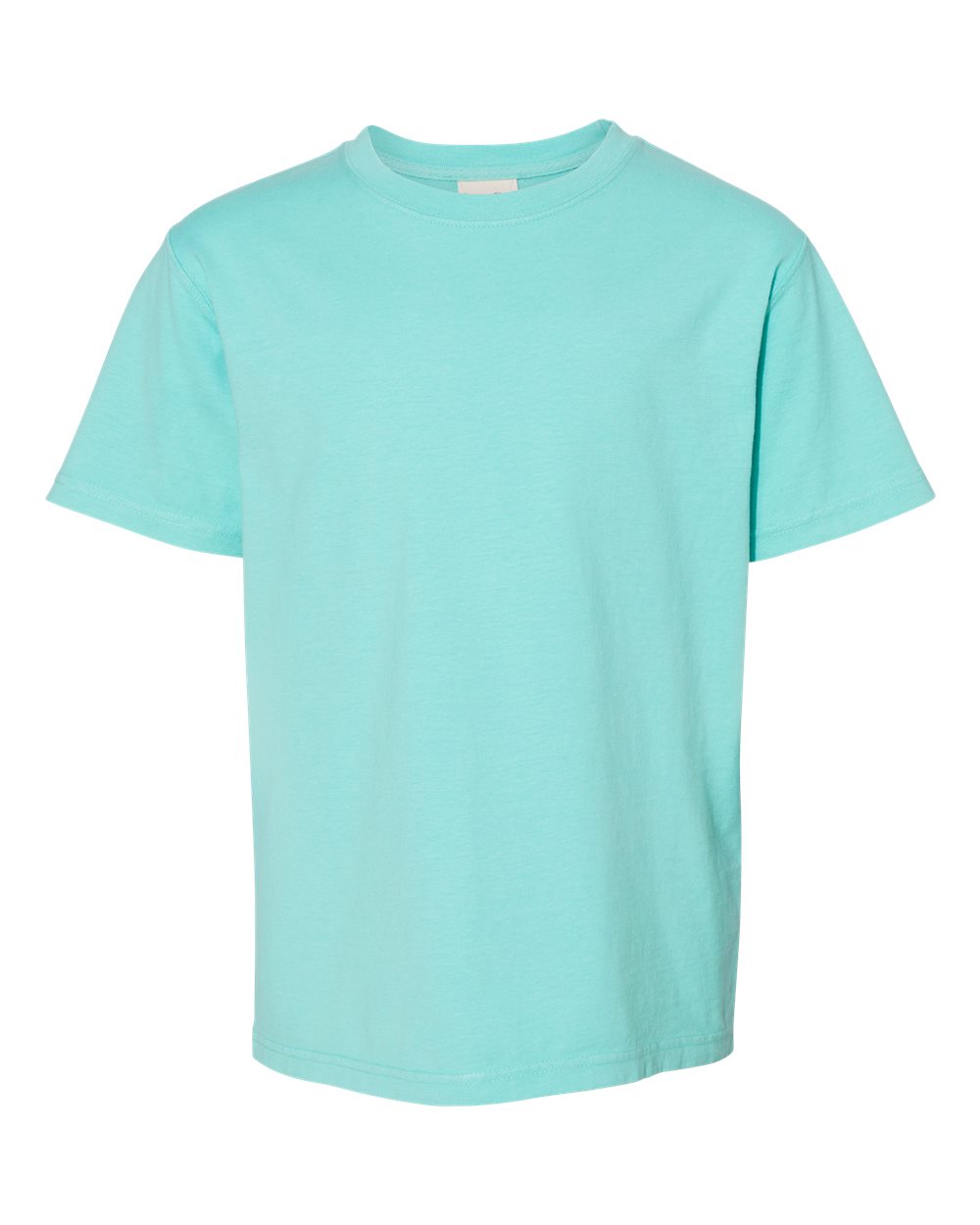 Front View of Mint Garment-Dyed Youth T-Shirt - GDH175