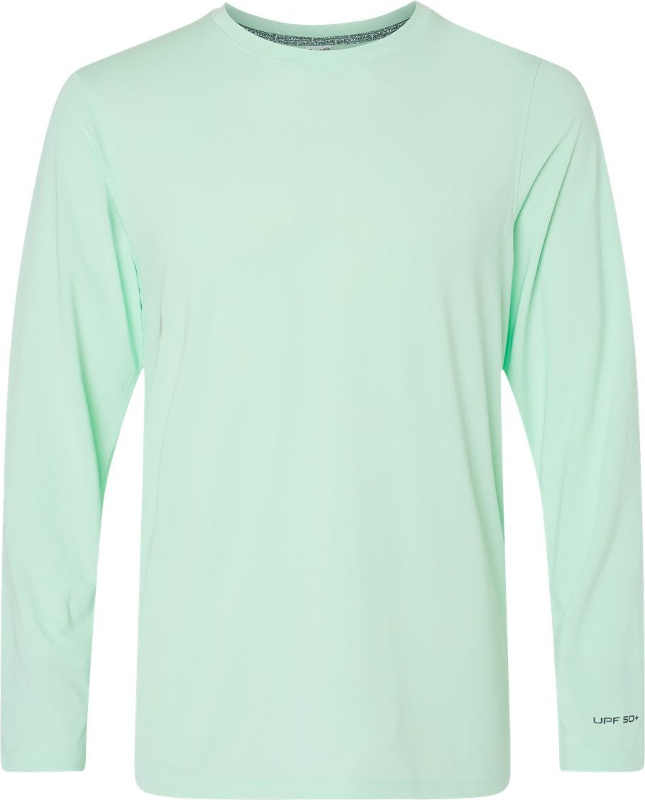 Front View of Mint Green Aruba Extreme Performance Long Sleeve T-Shirt - 222