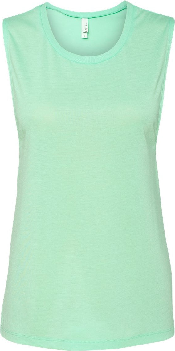 Front View of Mint Women's Flowy Scoop Muscle Tank - 8803