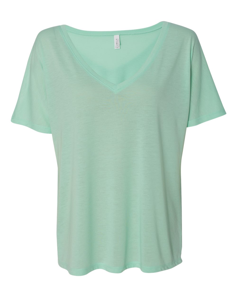 Front View of Mint Women’s Slouchy V-Neck Tee - 8815