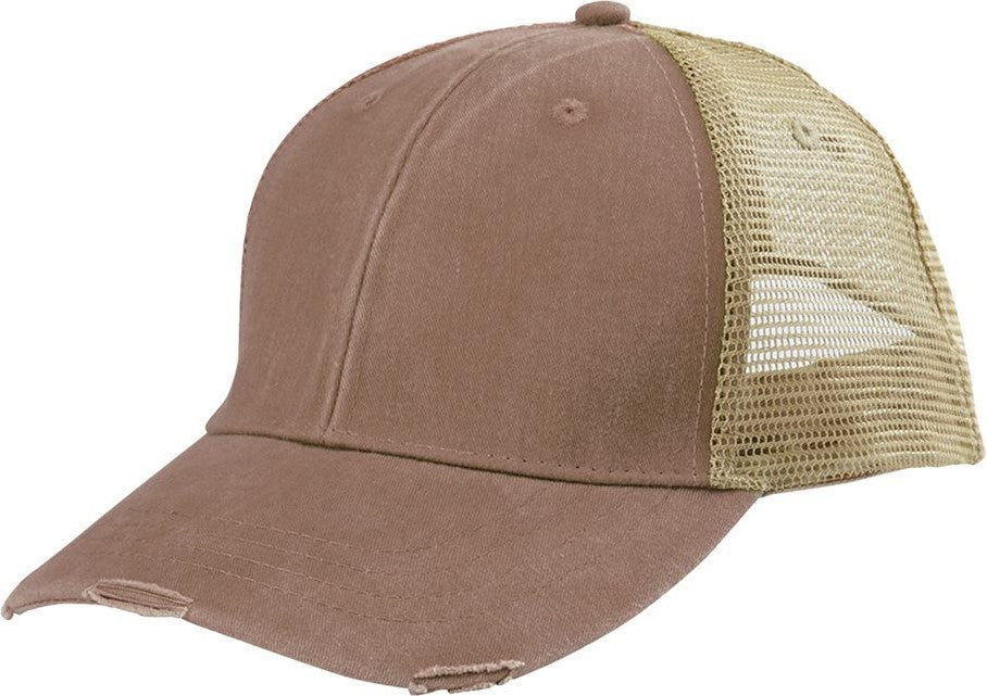 Front View of Mississippi Mud/ Tan Ollie Distressed Cap - OL102