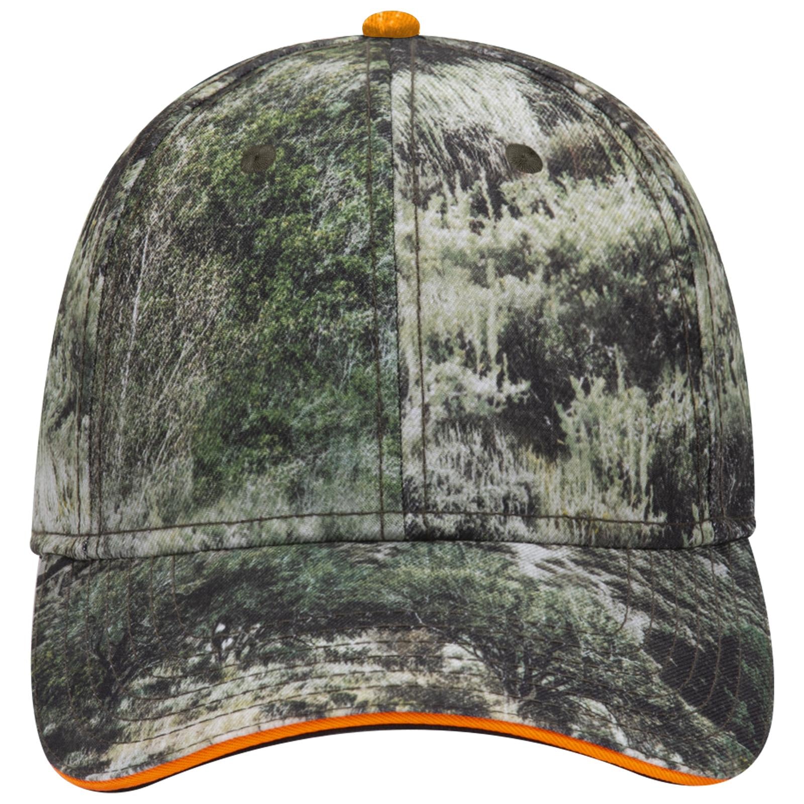 Front View of MO5 - Mountain Country Range OTTO CAP Mossy Oak Camouflage Sandwich Visor 6 Panel Low Profile Baseball Cap