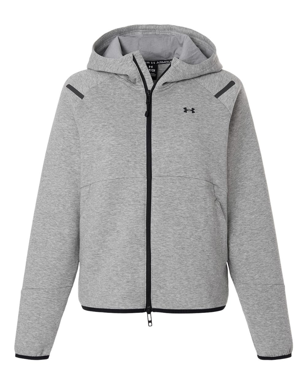 Front View of Mod Grey/ Black Women's Unstoppable Fleece Full-Zip - 1379842