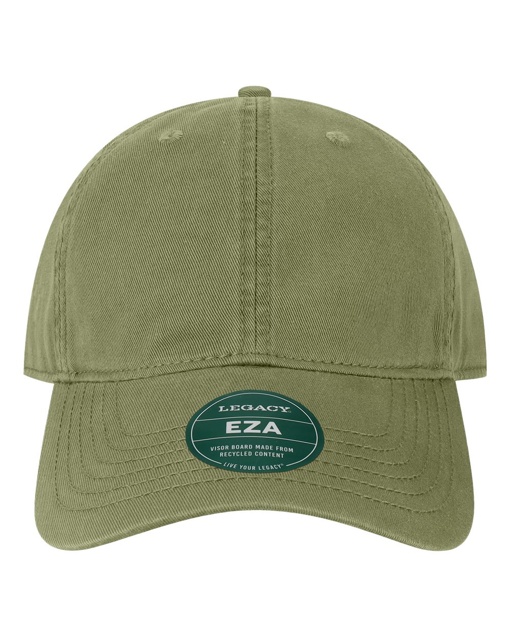Front View of Moss Green Relaxed Twill Dad Hat - EZA