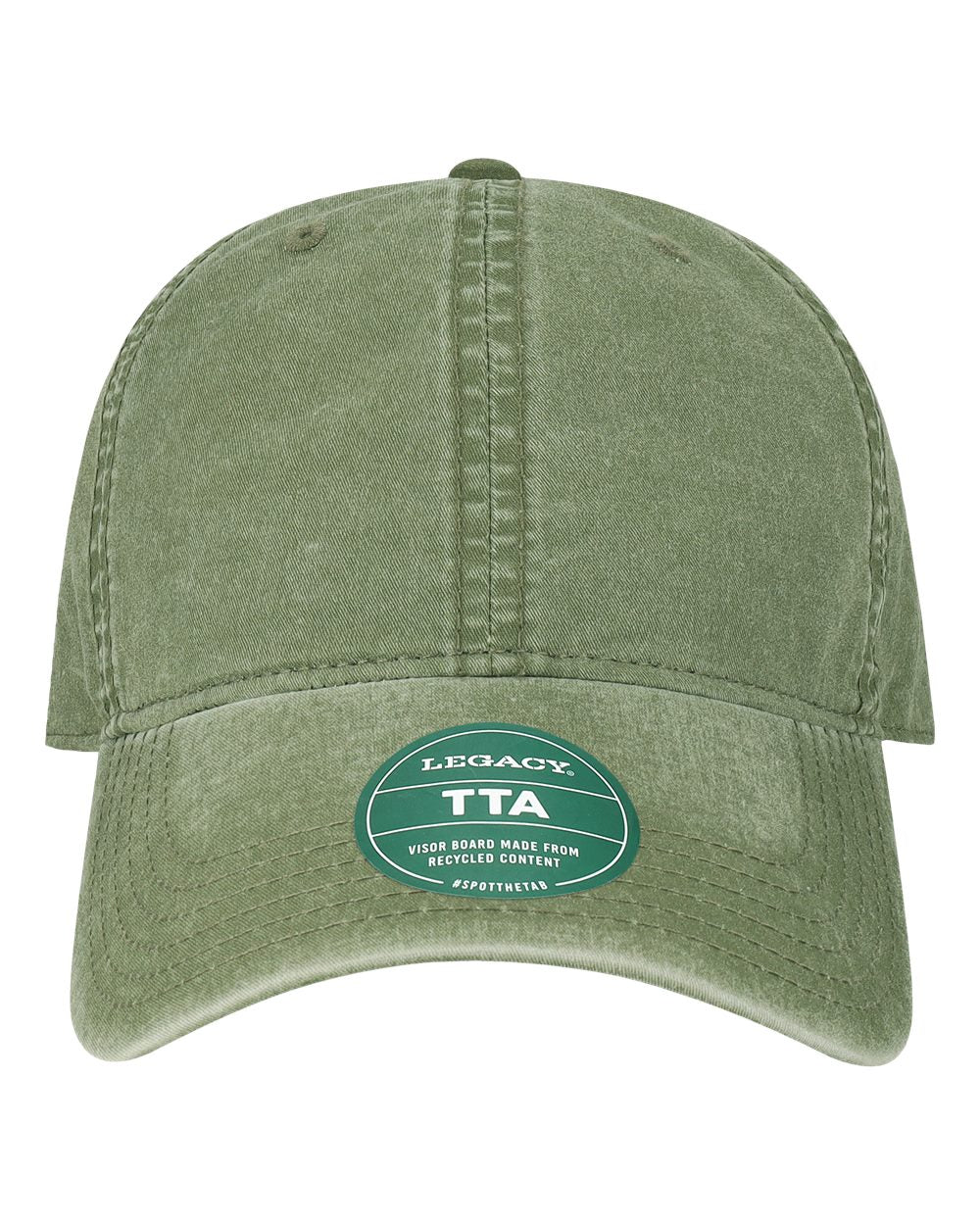 Front View of Moss Green Terra Twill Cap - TTA