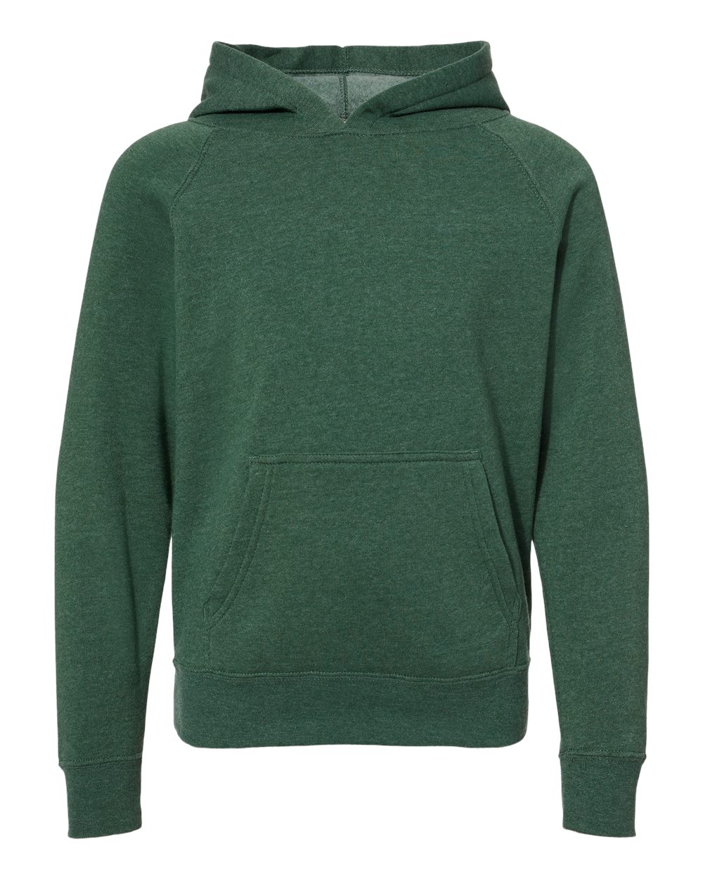 Front View of Moss Youth Lightweight Special Blend Raglan Hooded Sweatshirt - PRM15YSB