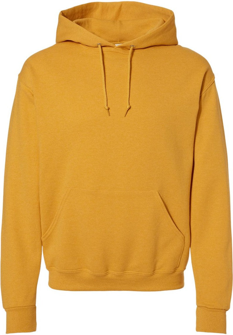 Front View of Mustard Heather NuBlend® Hooded Sweatshirt - 996MR
