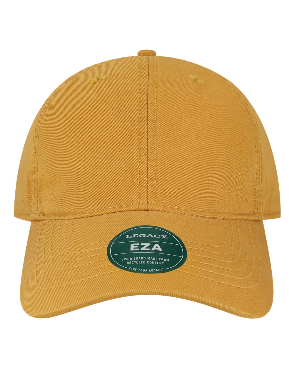 Front View of Mustard Relaxed Twill Dad Hat - EZA