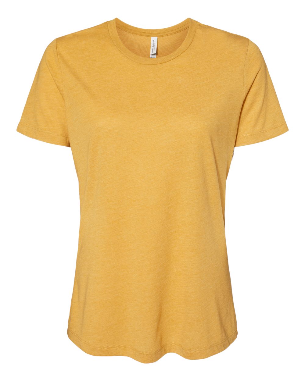 Front View of Mustard Triblend Women’s Relaxed Fit Triblend Tee - 6413