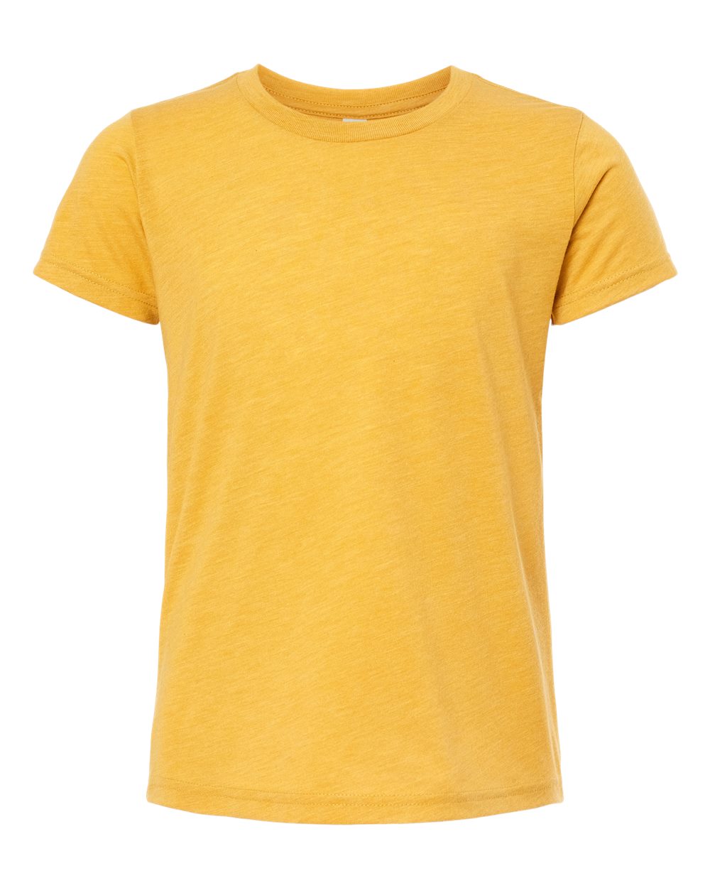 Front View of Mustard Triblend Youth Triblend Tee - 3413Y