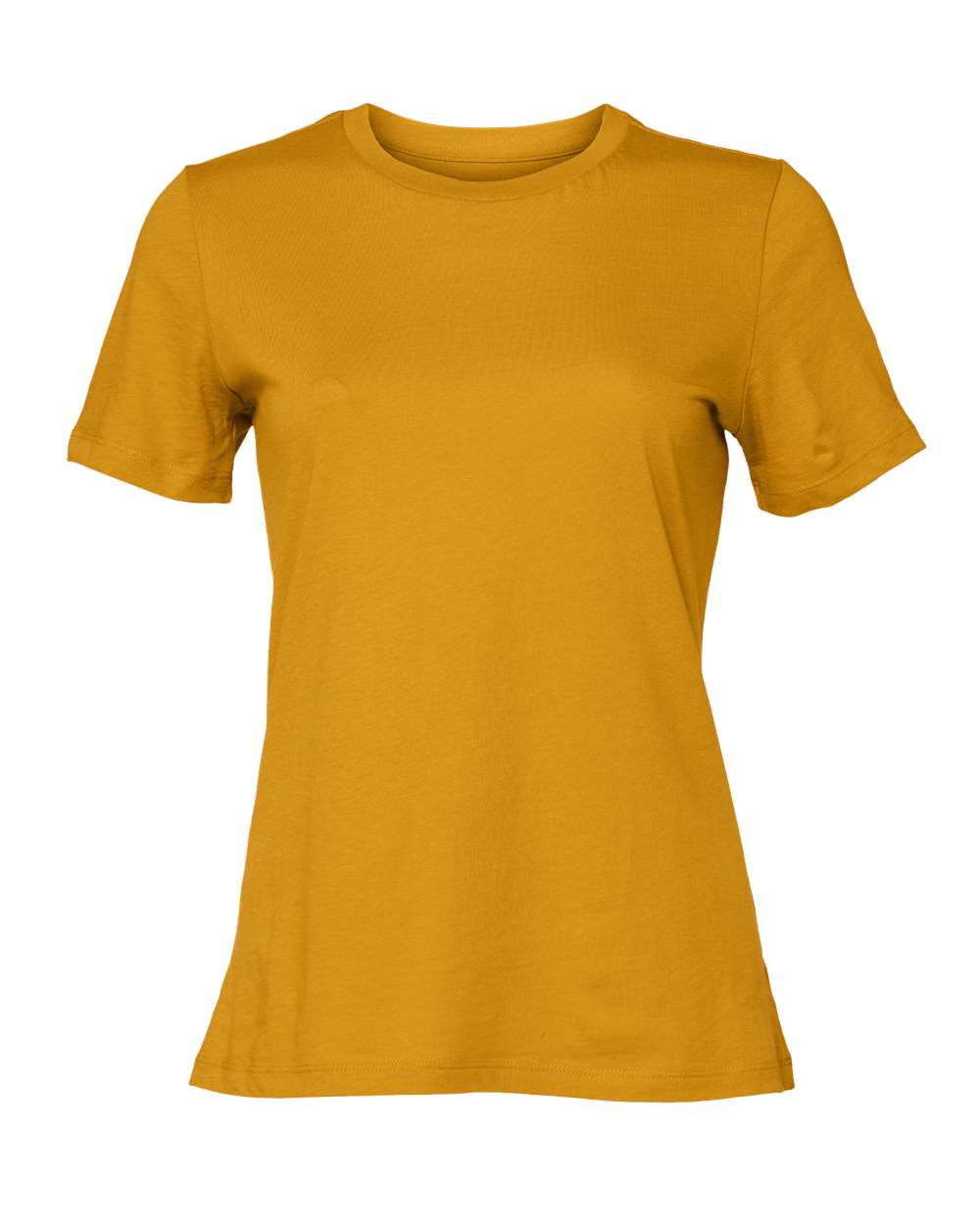 Front View of Mustard Women’s Relaxed Jersey Tee - 6400