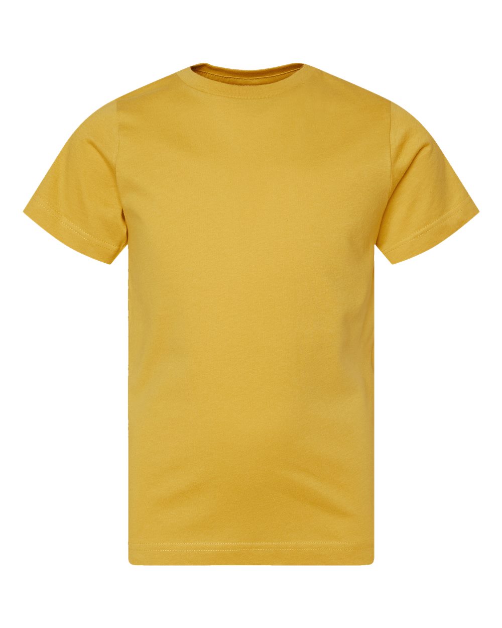 Front View of Mustard Youth Fine Jersey Tee - 6101