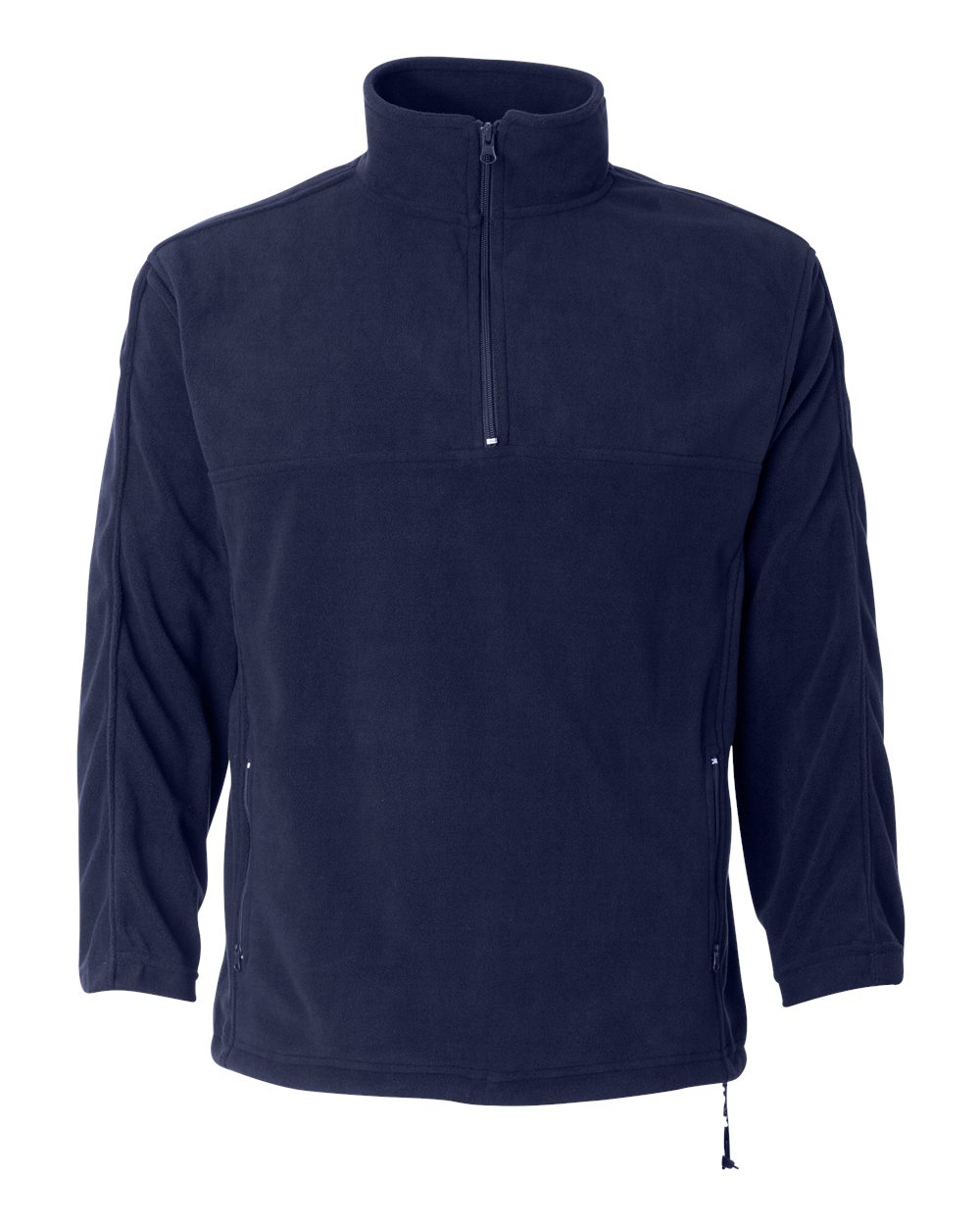 Front View of Nantucket Navy Microfleece Quarter-Zip Pullover - 3351