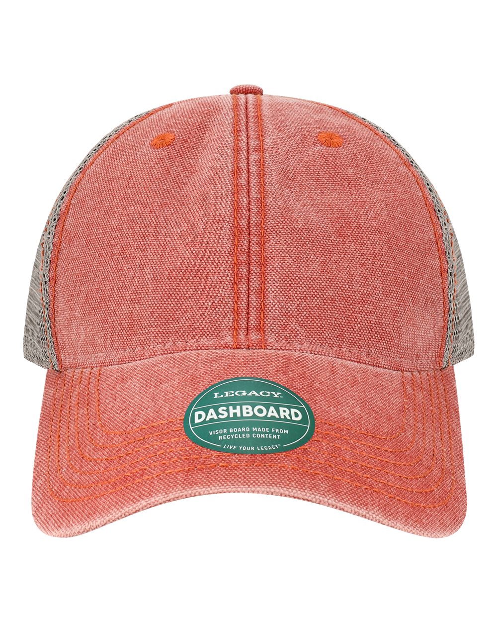 Front View of Nantucket Red/ Grey Dashboard Trucker Cap - DTA