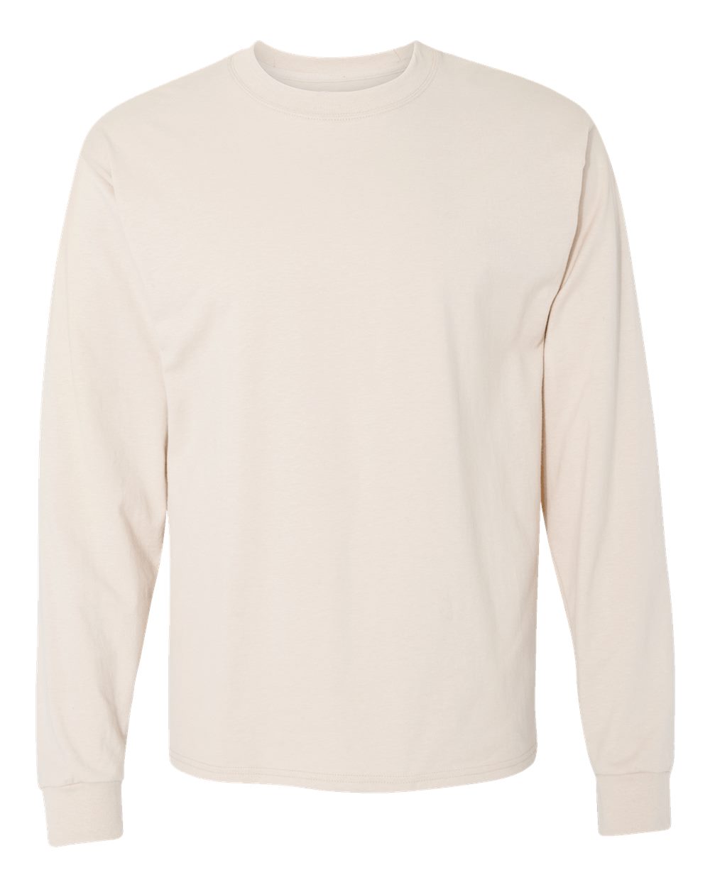 Front View of Natural Beefy-T® Long Sleeve T-Shirt - 5186